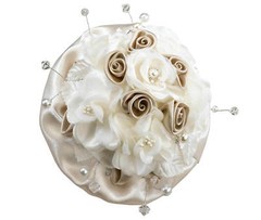bridal bouquet taupe ivory rose wedding bride wedding flowers