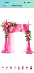 Wedding Arch Flowers with Drape Kit (Pack of 5) – 2Pcs Artificial Flower Swag wi