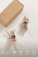 Boutonniere for Men, 2pcs Groom Groomsmen Guest Boutonniere, Artificial Flowe…