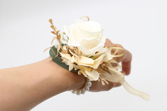 2 Corsages, Handmade Artificial Peony Rose Wrist Corsage Wristlet Wedding Prom S