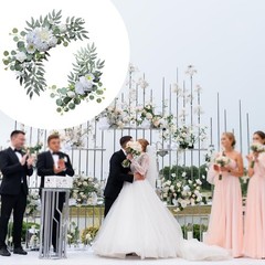 2 Pieces Wedding Arch Artificial Flowers Backdrop Floral Swags Wedding Welcome