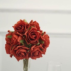 24 TERRACOTTA 2″ Mini FOAM ROSE Flowers Stems Wedding Events Decorations