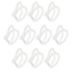 10 Pcs Pearl Wrist Corsage Bracelet Elegant White Pearl Elastic Wedding Band