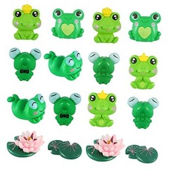 16 Pcs Mini Frog Flower Figurines Cute Miniature Resin Frog Stuff Bulk Mini