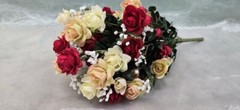 Red and White Floral Bouquet – Wedding Bridal Bridesmaid Bouquet – Decorative