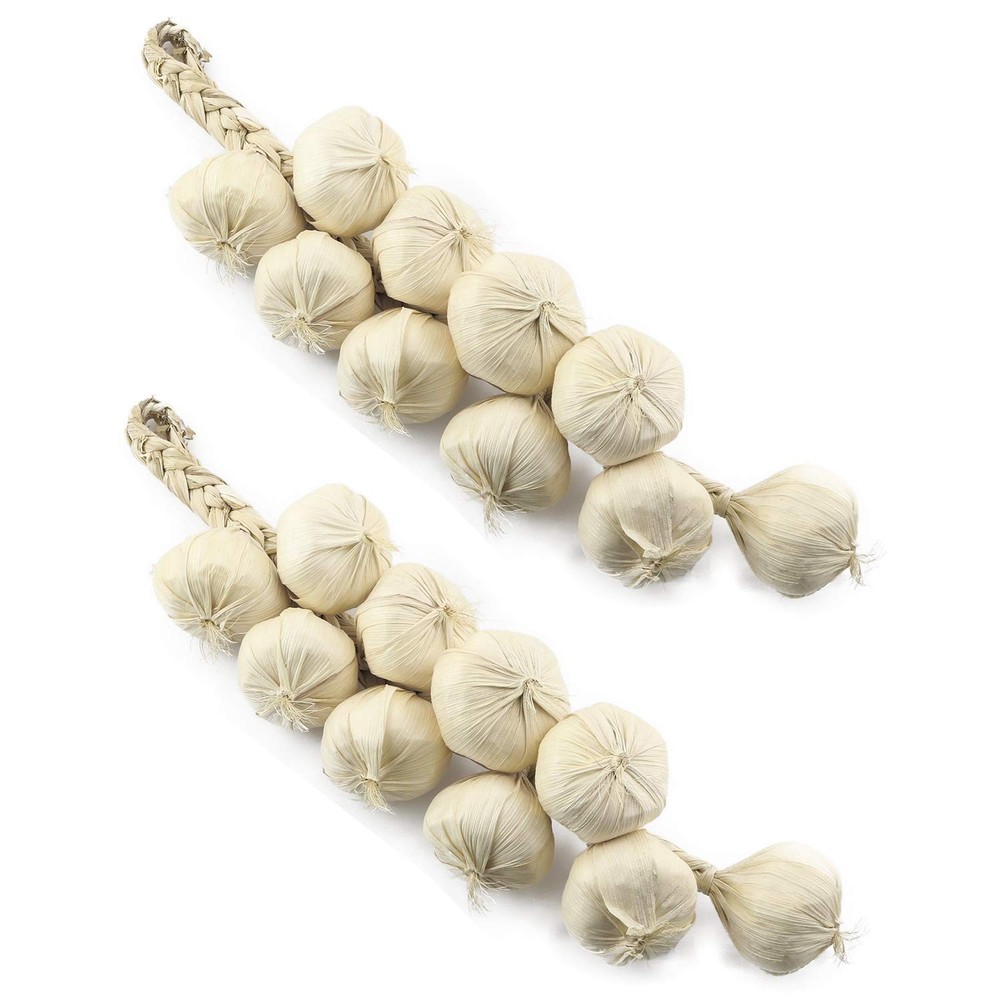 SQXBK Artificial Garlic String 2PCS Lifelike Fake White Hanging