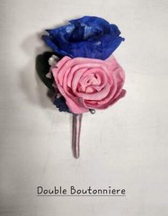 Pink Royal Blue Rose Calla Lily Sola Wood Bridal Wedding Bouquet Accessories