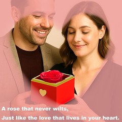 Preserved Roses Necklace Box – Birthday Gifts For Women,Gifts Wife, Black