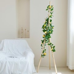 3 Strands Lemon Artificial Vines, 71″ Lemon Silk Vine Garland with Lemon Vine