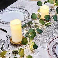 32 ft Green LED Eucalyptus Leaves Garland Battery Operated Wedding Fairy Lights