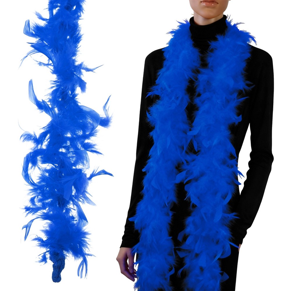 40g 2 Yards Feather Boa, Costume Turkey Chandelle Feathers Boa Sapphire