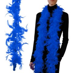 40g 2 Yards Feather Boa, Costume Turkey Chandelle Feathers Boa Sapphire