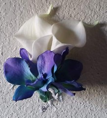 Peacock Ivory Calla Lily Galaxy Orchid Bridal Wedding Bouquet Accessories