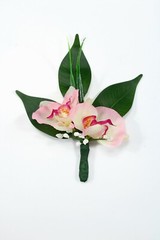 Silk Orchid Pin Boutonniere Groom Best Man Prom Wedding Quinceanera Corsage