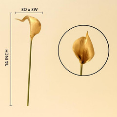 Artificial Calla Lily Flowers 10 Pack 14 Inch Gold – Real Touch Faux Flowers for