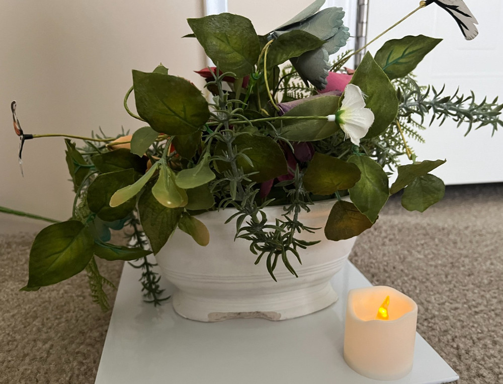 🌸MIXED‑MEDIA SPRING FLORAL DISPLAY • PAPER BLOOMS • FERN GREENERY • BUTTERFLY