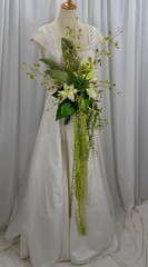 Green Tropics Boho Faux Silk Wedding Bouquet