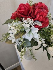 Red Rose Anr Red Carnation Wedding Bouquet