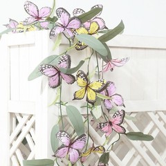 3 pcs Assorted Faux Butterfly Flowers Garlands Willow Greenery Leaves Party