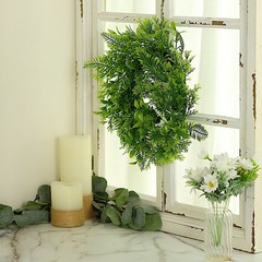 2 Green 12″ Artificial Leaves Wreath Candle Rings Wedding Party Events Supplies