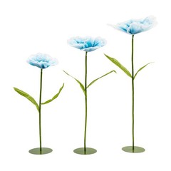 Artificial Flowers 3pcs Light Blue Wedding Aisle Decor With Base Adjustable Stem