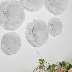 12 pack 7″ 9″ 11″ White Tissue Paper Carnation Flowers Home Wall Backdrop