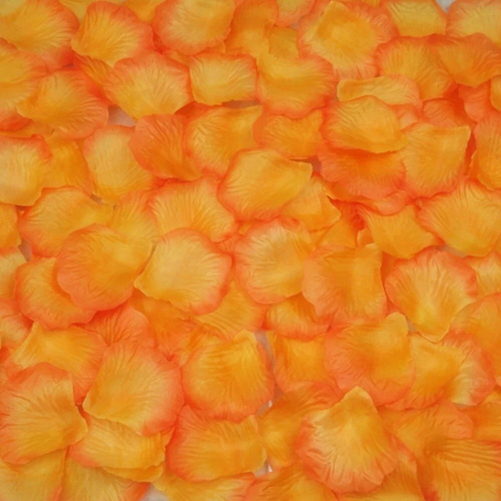100 silkie soft ORANGE rose petals – Silk Rose Petals FOR Flower weddings, etc.