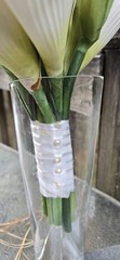 Calla Lily Bridal Bouquet White Real Feel Artificial Flowers Classic Faux