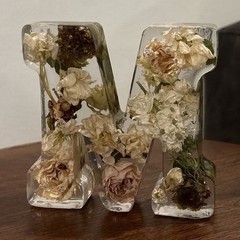Wedding bouquet Resin Letter “your initial” Floral wedding bouquet See Descrp