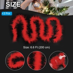 2 Pcs 6.6 Ft Feather Boas Feather for DIY Craft Sewing Trim Party Home Red