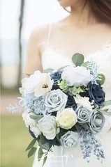 Ling’s Moment Dusty Blue Bridal Bouquet for Bride, Blue Wedding Bouquets for …