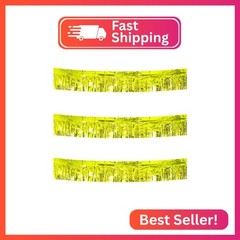 CareCheer 3 Pack Total 30 Feet Foil Fringe Garland Metallic Wall Hanging Drapes