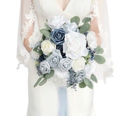Ling’s Moment Dusty Blue Bridal Bouquet for Bride, Blue Wedding Bouquets for …