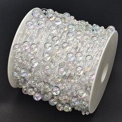 99feet Artificial Pearl Beads Garland for Christmas Tree Plastic Beaded Clear
