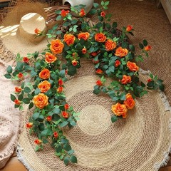 Artificial Floral Vine Outdoor Hanging Floral Floral Arrangement Verdant Leafy