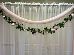 Bridal Shower Wedding Baby Shower Selfie Station Backdrop Curtains Swag Floral