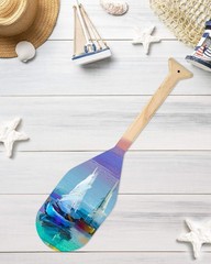 Pllieay 15 Inch Wooden Paddle, Unfinished Solid Pine Paddle with Oar Shape, N…