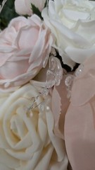 2 pcsWedding Arch Flowers Pink White Artificial Rose 3.9ft x 1.3ft&2.2ft x1.08ft