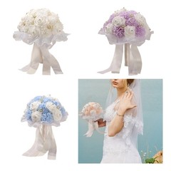 Realistic Silk Bridal Bouquet Artificial Flower Wedding Ceremony Photography