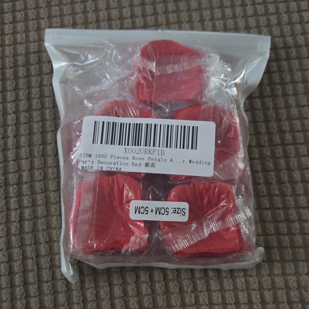 DJBM 1000 Red Artificial Rose Petals 5cm Wedding Decoration Individual Flowers