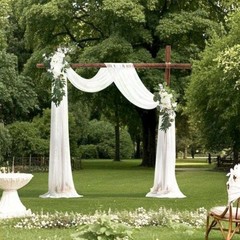 Artificial Wedding Arch Flowers Kit White Wedding Arch Flowers with Drapes