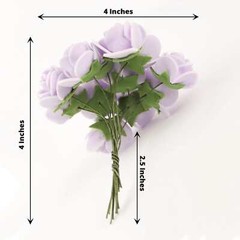 48 LAVENDER Mini Roses 4″ Foam ARTIFICIAL FLOWERS Stems Party Wedding DIY