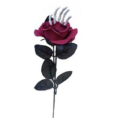 Halloween Rose Flower with Hand Bone for Wedding Party Home Bedroom Decorations