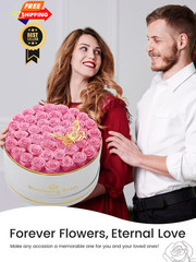 Beaulasting Roses 47 Preserved Forever Flowers Real 47 Roses, Pink