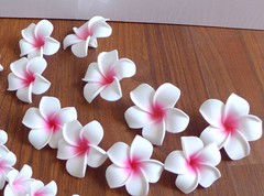 50 Artificial Flower Heads Foam Pink Plumeria (2.7″)