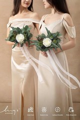 6 Piece Artificial Bridesmaid Bouquets White
