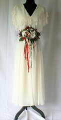 Roses and Berries Silk Winter Wedding Bouquet