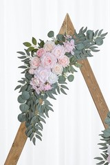 Olalaka Pink Wedding Arch Flowers Set of 2 for Welcome & Ivory