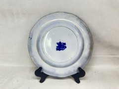 Antique 10-1/4″ Kyber Pattern Flow Blue Plate Wm Adams & Son England