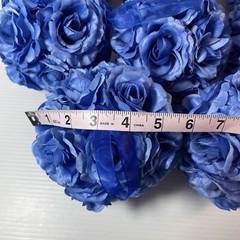 8 pcs 6″ Blue Kissing Flower Ball Wedding Fabric Rose Pomander Party decoration